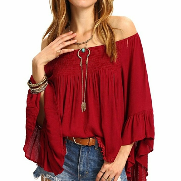 VICTORIA Boho Off Shoulder Tunic - Picture 2 of 4